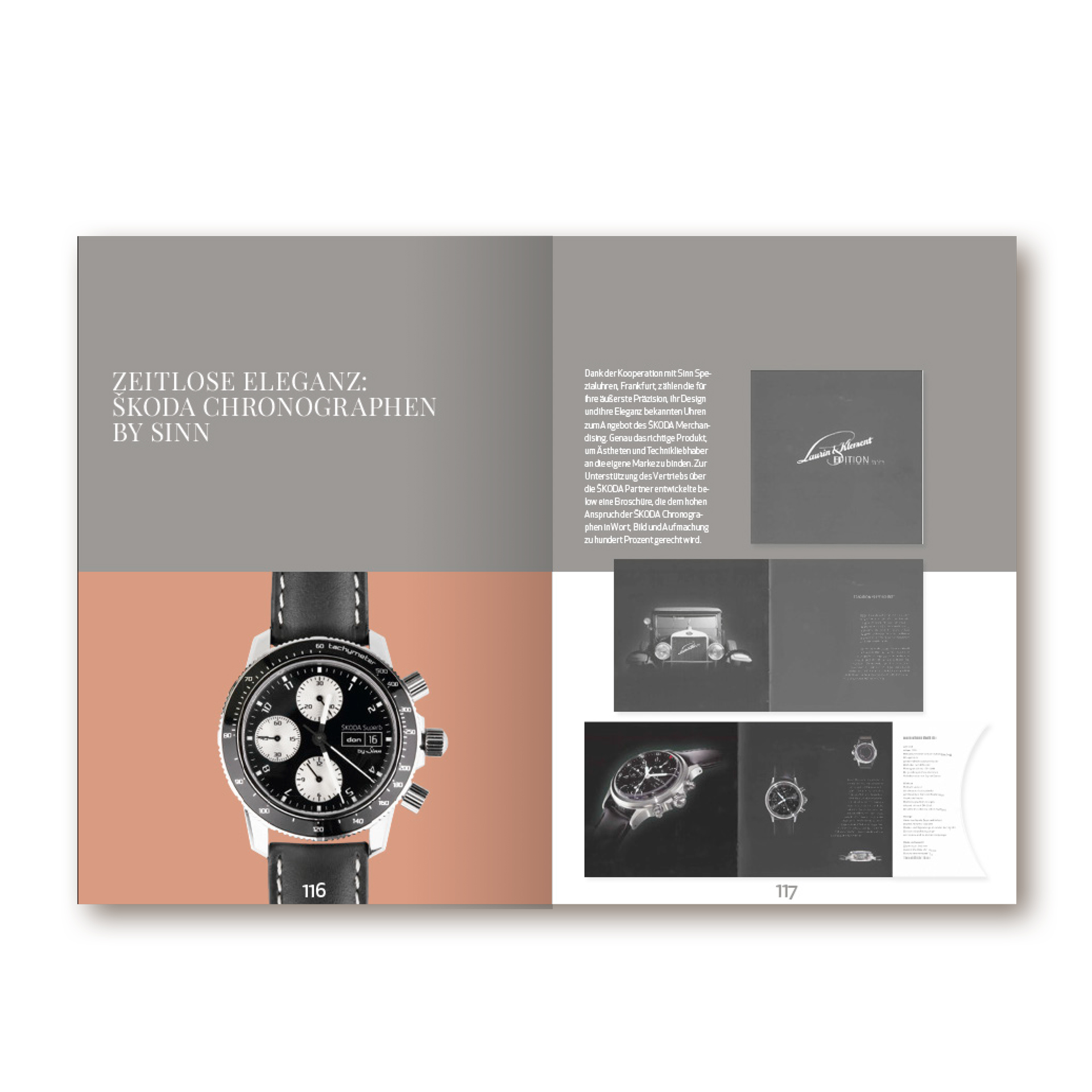 Imagebuch der Firma below GmbH Mainz. Links Uhr, rechts Schmuckstücke