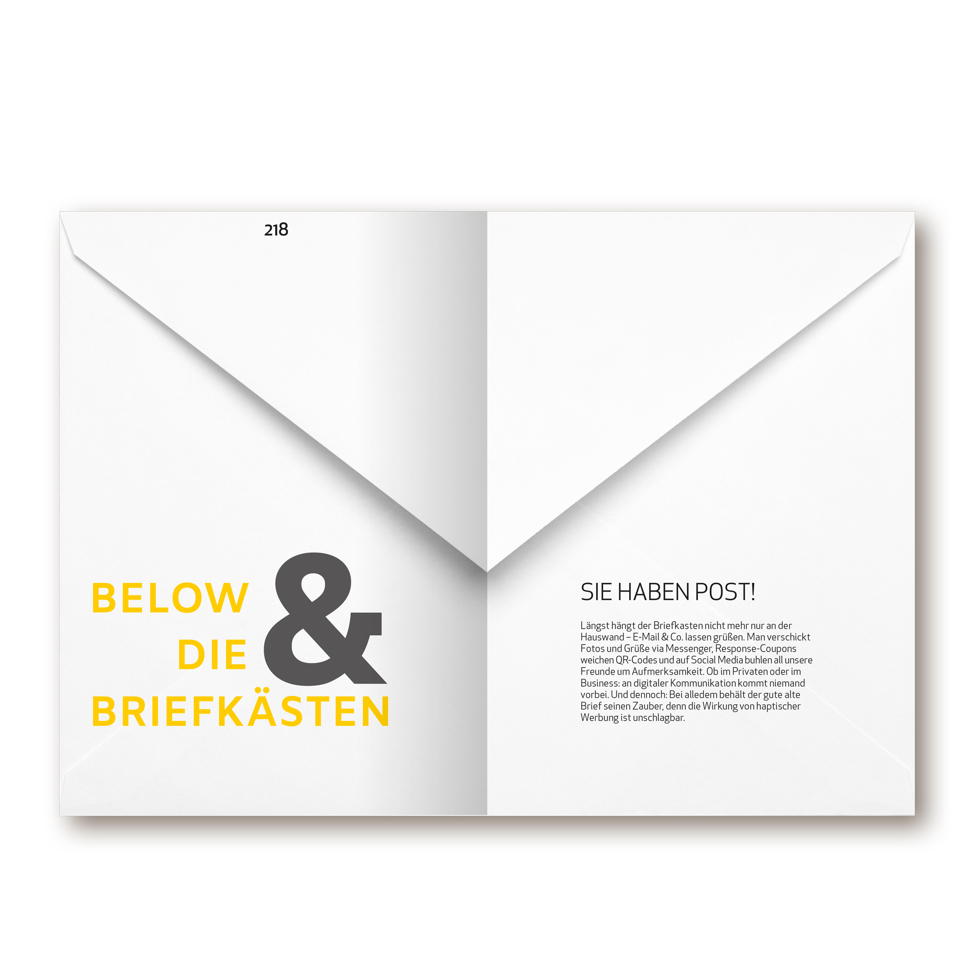 Brandbook der Firma below GmbH Mainz. Großer Briefumschlag